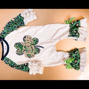 St Patrick’s day baby romper